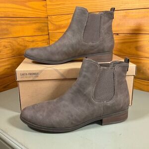 Xappeal Womens Dillon Chelsea Boots Size 10 Gray Faux Leather Pull On Low Heel